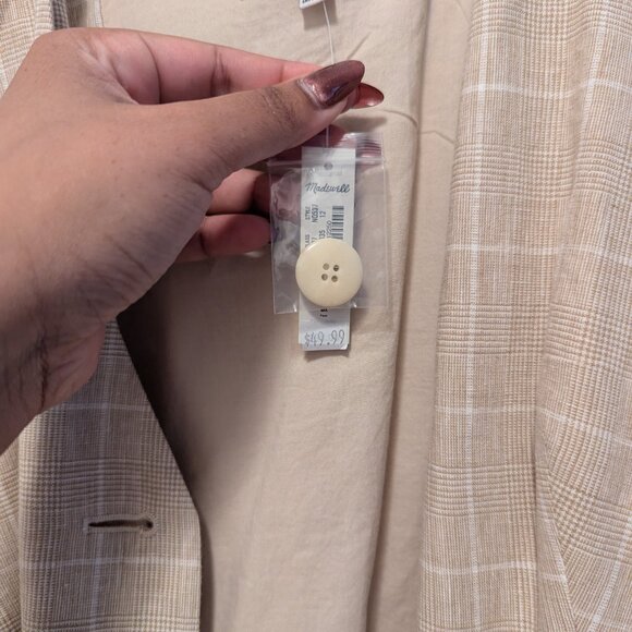 Madewell Linen Stripped  Button Up Vest - Picture 7 of 7